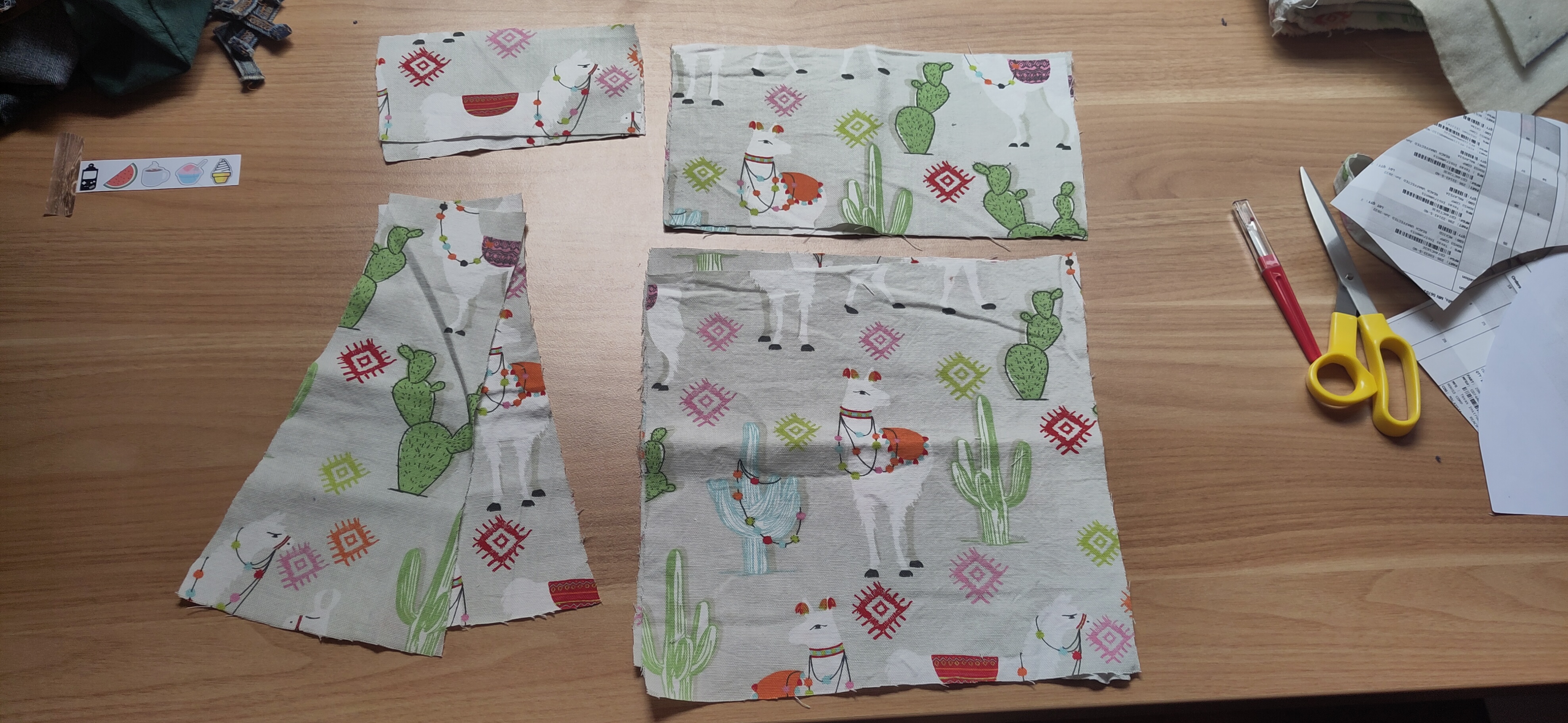 Image of outside panel cut out from fabric