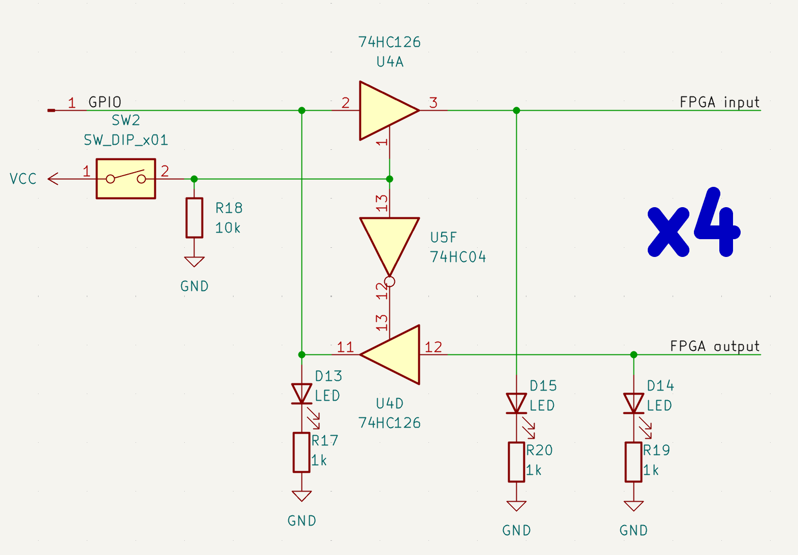 Single buffer GPIO element schematic