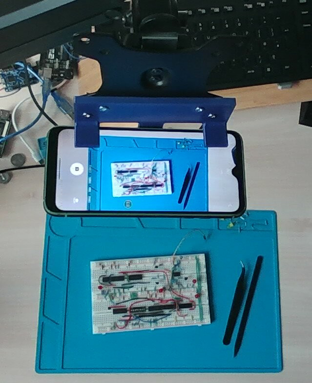Phone holder in use